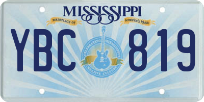 MS license plate YBC819