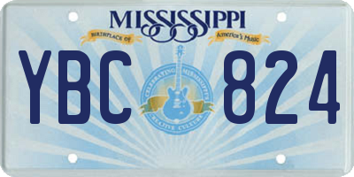MS license plate YBC824