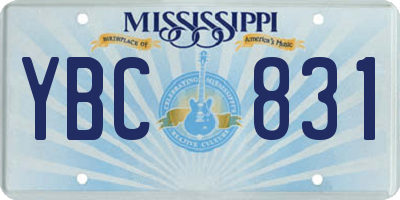 MS license plate YBC831