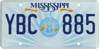 MS license plate YBC885