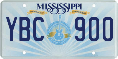 MS license plate YBC900