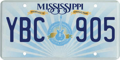 MS license plate YBC905