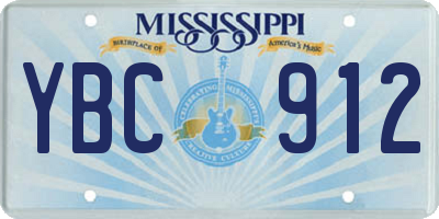 MS license plate YBC912