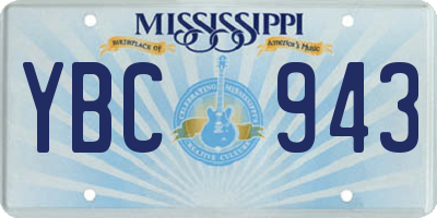 MS license plate YBC943