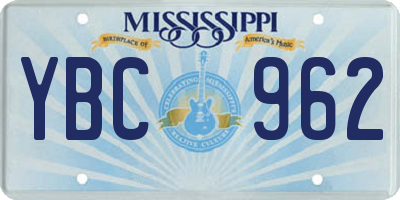 MS license plate YBC962