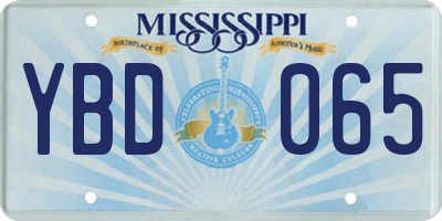 MS license plate YBD065