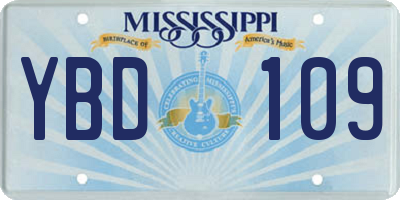 MS license plate YBD109