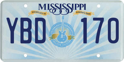 MS license plate YBD170