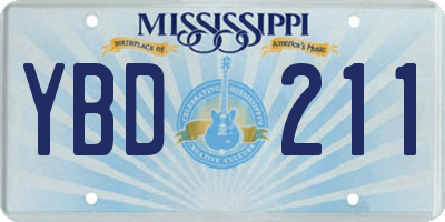 MS license plate YBD211