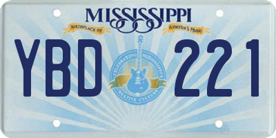 MS license plate YBD221