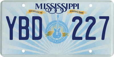 MS license plate YBD227