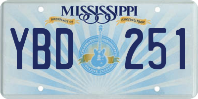 MS license plate YBD251