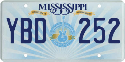MS license plate YBD252
