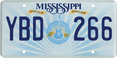 MS license plate YBD266