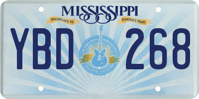 MS license plate YBD268