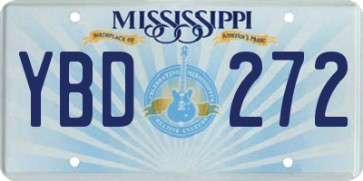 MS license plate YBD272