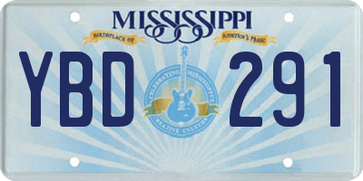 MS license plate YBD291