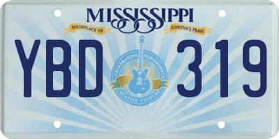 MS license plate YBD319