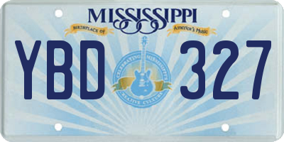 MS license plate YBD327
