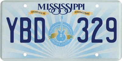 MS license plate YBD329