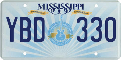 MS license plate YBD330