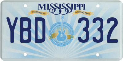 MS license plate YBD332