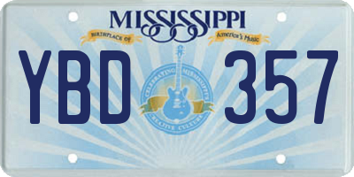 MS license plate YBD357