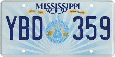 MS license plate YBD359