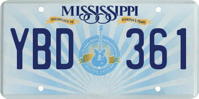 MS license plate YBD361
