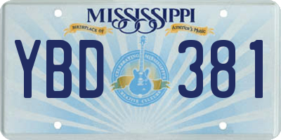 MS license plate YBD381