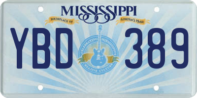 MS license plate YBD389
