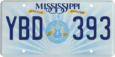 MS license plate YBD393