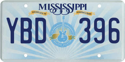 MS license plate YBD396