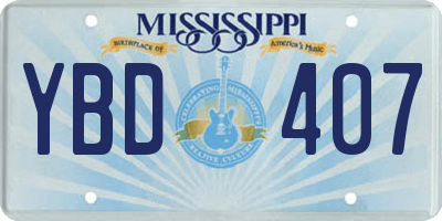 MS license plate YBD407