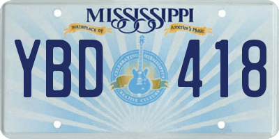 MS license plate YBD418
