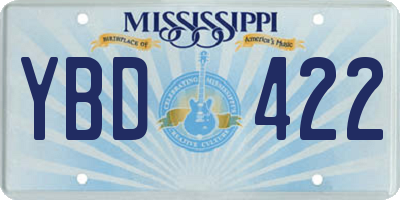 MS license plate YBD422