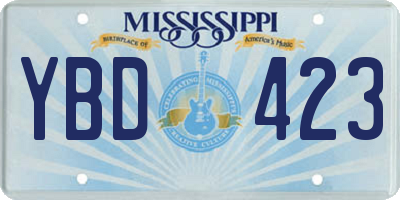 MS license plate YBD423