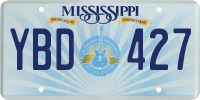 MS license plate YBD427