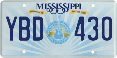 MS license plate YBD430