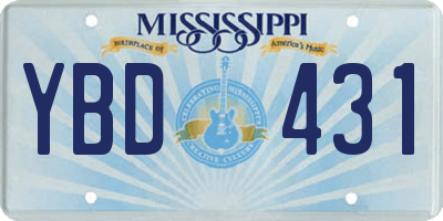 MS license plate YBD431