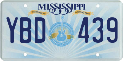 MS license plate YBD439