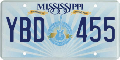 MS license plate YBD455