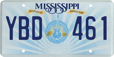 MS license plate YBD461