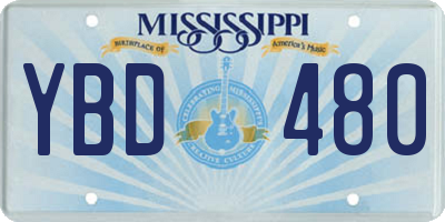 MS license plate YBD480