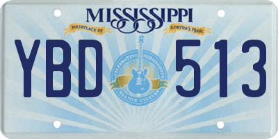 MS license plate YBD513