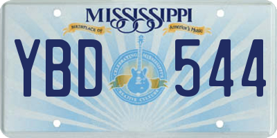 MS license plate YBD544