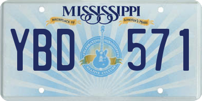 MS license plate YBD571
