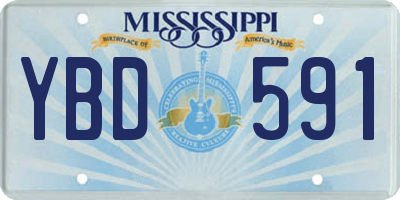 MS license plate YBD591