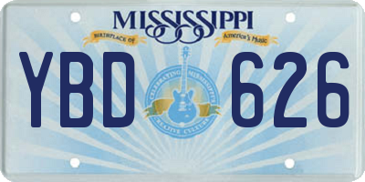 MS license plate YBD626