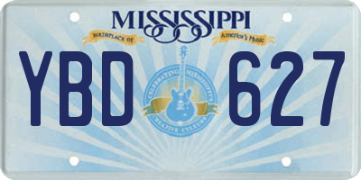 MS license plate YBD627
